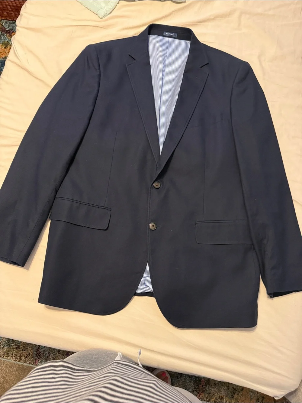 Stafford Classic Navy Sport Coat with Notch Lapel